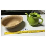 CROCK BOWL AND PITCHER