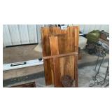 WOODEN SHELVES, CUTTING BOARD, TOP, LEGS