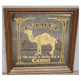 Camel cigarette advertising mirror- framed
