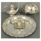 Gp antique, etc silverplate items incl rotating