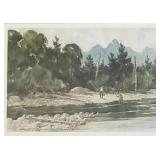 Lowell Ellsworth Smith signed fly fishing print: