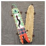 African ceremonial beaded sash w/ shell
