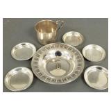 Gp sterling silver articles: baby cup, 5 1/2" bowl