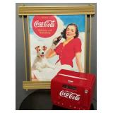 2 Coke items: contemporary sign 31"x 27" &