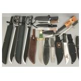 10 Lg knives: machete, hunting, etc- 24" longest