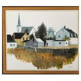 Lea Anderson signed oil on board: village scene-