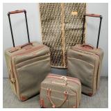 3 pcs vintage Hartmann fabric luggage &