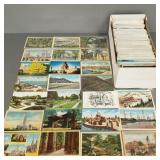 Lg Gp vintage postcards incl U.S. States, comical,