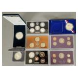 6 Asst U.S. silver, etc proof sets