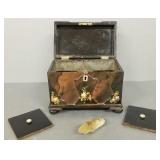 Antique Victorian decorated tea caddy (as seen-
