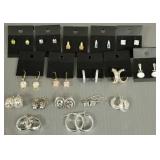 17 pr sterling silver earrings- some s/w stones