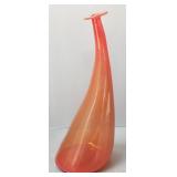 Signed Foci 2004 art glass vase 12 1/2"T