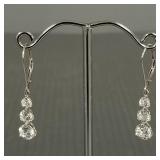 14K gold & CZ earrings: 2.87g total- 1 1/4"L total