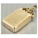 Antique tested 10K gold locket w/ etched &