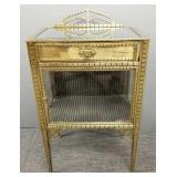 Vintage brass vitrine side cabinet- 23"H 16"W