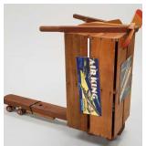 Folk art wood Little Rascals style kick scooter
