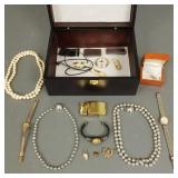 Gp vintage jewelry incl scrimshaw pcs, men