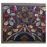 Antique stained & leaded glass window in newer