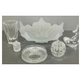 Gp glassware incl Orrefors, etc - 13" frosted bowl