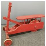 Folk art wood Irish mail car ride-on toy 36"L