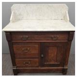 Victorian marble top commode cabinet 27"T 30"W