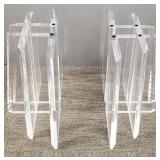 Pair designer style lucite table bases 15"H 16"W