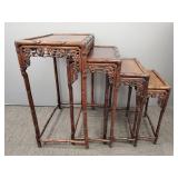 4 carved Chinese nesting tables- 29"H 20"W 14"D