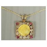 Mini St. Gaudens gold coin set in gold filled