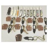 20 small folding, etc knives