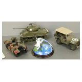 4 Franklin Mint die cast military, etc vehicles-