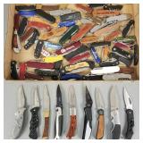 Lg Gp folding knives: over 50 pcs- 7" largest
