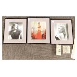 3 framed signed movie star photos w/ COA