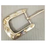 Sterling silver & 14k gold buckle signed Douglas