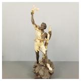 Antique spelter figure/ lamp base: Robinson Crusoe