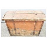 Early dome top small trunk w/ hand hammered