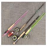 4 fly rods w/ reels incl Cabela