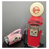 2 replica novelty radios: 23" gas pump cassette