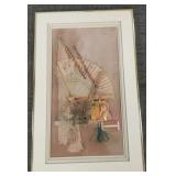 Jo Nelson signed Asian themed collage of found