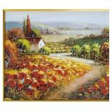 Scenic oil on canvas signed illegibly: