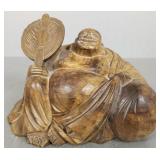 Carved wooden Buddha figure 7"x 5"