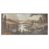 R. Von Lindau signed antique folk art painting: R. Von Lindau signed antique folk art painting: