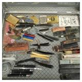 Display case w/ straight razors, lighters, etc Display case w/ straight razors, lighters, etc