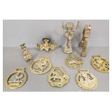 10 pcs vintage English brass: 4 figural door 10 pcs vintage English brass: 4 figural door