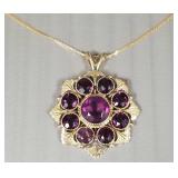 Antique 10k gold pendant s/w purple stones Antique 10k gold pendant s/w purple stones