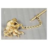 14k gold cupid lapel pin/ tie tac: 1.5g, 1/2"L 14k gold cupid lapel pin/ tie tac: 1.5g, 1/2"L