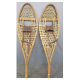 Pr vintage wooden snowshoes 42"L Pr vintage wooden snowshoes 42"L