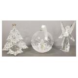 3 Swarovski pieces: Christmas Tree, Ornament & 3 Swarovski pieces: Christmas Tree, Ornament &