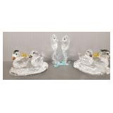 3 Swarovski figures: two Mandarin Ducks & Seahorse 3 Swarovski figures: two Mandarin Ducks & Seahorse