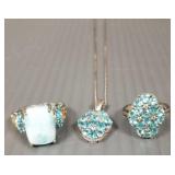 3 pcs sterling silver jewelry s/w larimar, blue 3 pcs sterling silver jewelry s/w larimar, blue