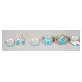 5 pcs sterling silver jewelry s/w intense blue 5 pcs sterling silver jewelry s/w intense blue